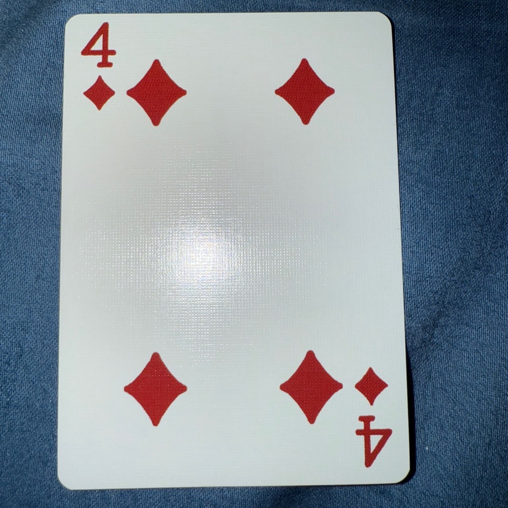 Coach Gold Trim Four of Diamonds Playing Card